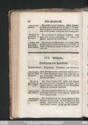 XVI. Abschnitt. Fortsetzung von Frankreich. Franche-Comté, Bourogne, Dauphiné und Provence.