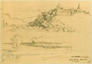 Krautheim Blick über die Jagst auf Stadt und Burg