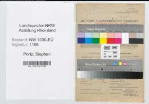 Entnazifizierung Stephan Portz, geb. 11.01.1908 (Verw.Angest.)
