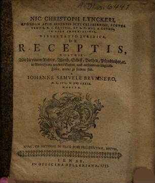 De receptis