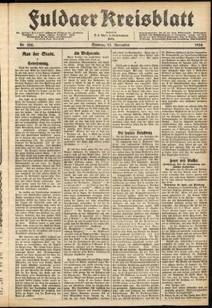 Ausgabe vom Sonntag, den 23. November 1924.
