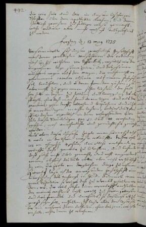 Freytag d 13 may 1735