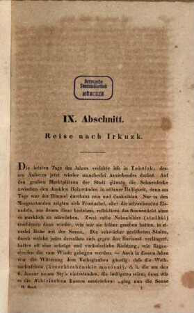 Reise um die Erde durch Nord-Asien und die beiden Oceane, in den Jahren 1828, 1829 und 1830 : in einer historischen und einer physikalischen Abtheilung dargestellt und mit einem Atlas begleitet, 1,2. Historischer Bericht: Reise von Tobolsk bis zum Ochozker Meere im Jahre 1829 - 1838