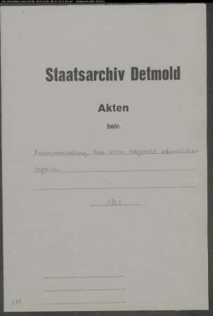Zusammenstellung der beim Hofgericht befindlichen Depositen