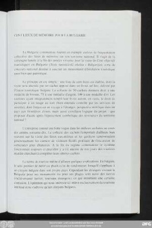Cent Lieux De Mémoire Pour La Bulgarie