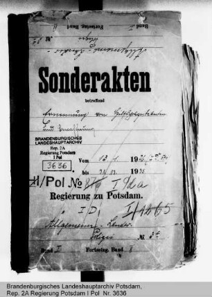 Ernennung, Bestätigung und Bewaffnung von Hilfspolizeibeamten