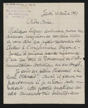 Brief an Lilli Lehmann : 10.08.1899