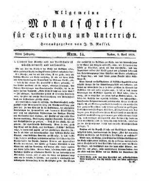 Einheit in der Kirche und der Volkschule ist wünschenswerth und nothwendig