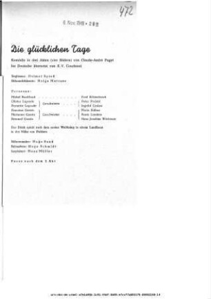 Die glücklichen Tage