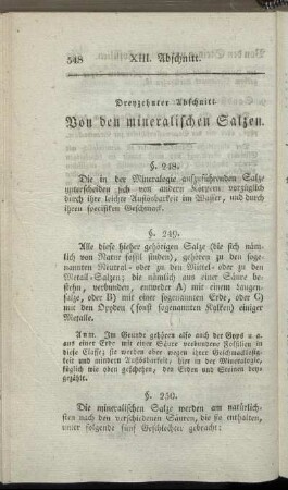 Dreyzehnter Abschnitt. Von den mineralischen Salzen.