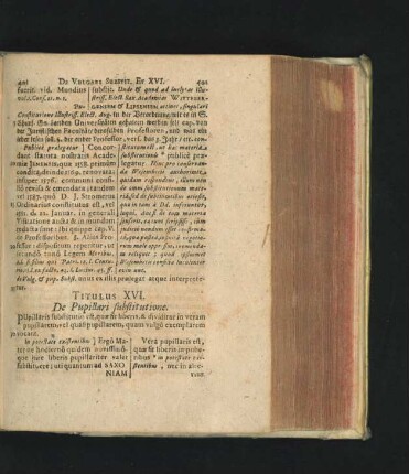 Titulus XVI. De Pupillari substitutione.