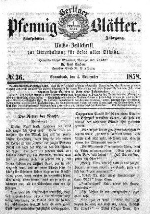 No. 36, Sonnabend, den 4. September