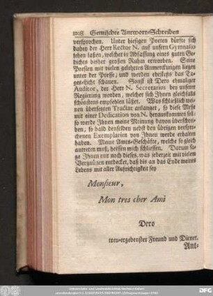 Von den Gemischten Antwort-Schreiben auf die Gemischten Briefe.