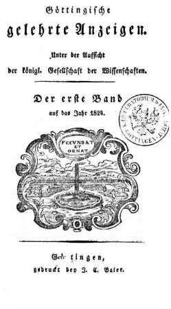 1824,1: Göttingische gelehrte Anzeigen