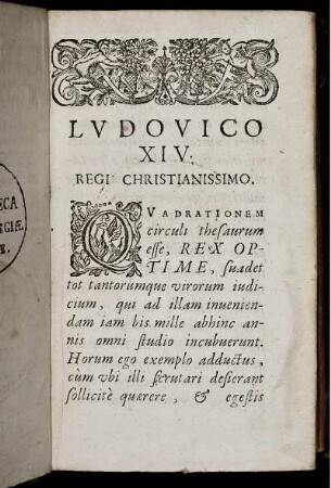 Ludovico XIV et Ad Lectorem.