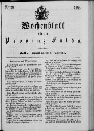 Nr. 38, Ausgabe vom 17. September 1864