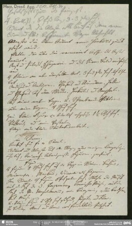 Notiz von August Wilhelm von Schlegel, o.O., ohne Datumsangabe