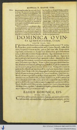 Dominica Quinta Quadragesimae.