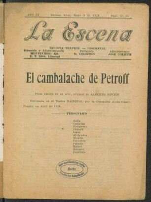 El cambalache de Petroff : pieza cómica en un acto