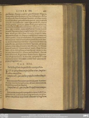 Cap. XIII. De Syllogismis imperfectis compositis.