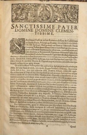 Sanctissime pater domine domine clementissime.