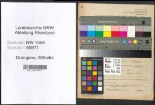 Entnazifizierung Wilhelm Goergens , geb. 24.07.1907 (Landarbeiter)