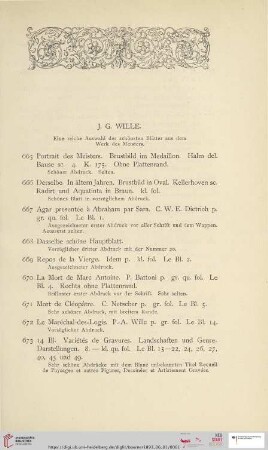 J. G. Wille (Nr. 665 - 728)