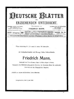 Friedrich Mann : Nachruf