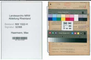 Entnazifizierung Max Haarmann , geb. 29.09.1876 (Abteilungsleiter)
