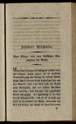 Zehnter Abschnitt. Vom Ablegen oder einer künstlichen Vermehrung der Stöcke.