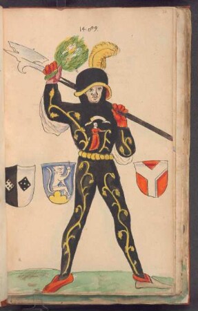 Schembartläufer mit Wappen, 1489