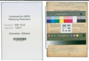 Entnazifizierung Wilhelm Schneider , geb. 02.02.1888 (Textilkaufmann)
