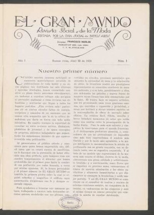 Nuestro primer número