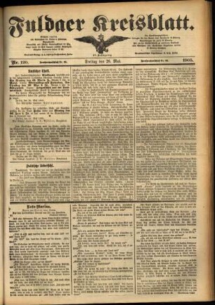 Ausgabe vom Freitag, den 26. Mai 1905.