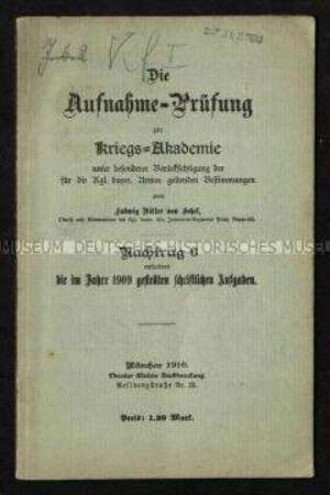 Die Aufnahme-Prüfung zur Kriegs-Akademie