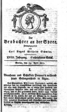 16. Stueck, 19. April 1819