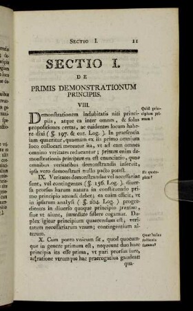Sectio I. De primis demonstrationum principiis.
