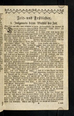 1-2, I. Insgemein beym Wechsel der Zeit