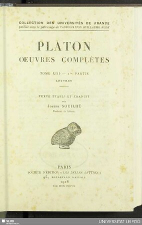 T. 13, Partie 1: Lettres