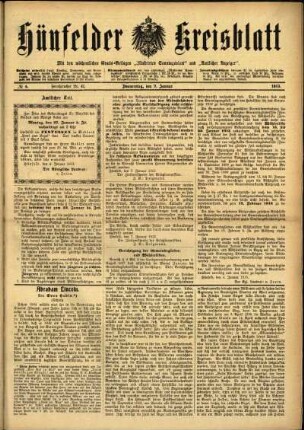 Ausgabe vom Donnerstag, den 09. Januar 1913.