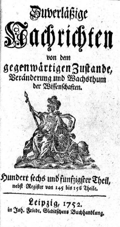 Hundert sechs und funfzigster Theil.