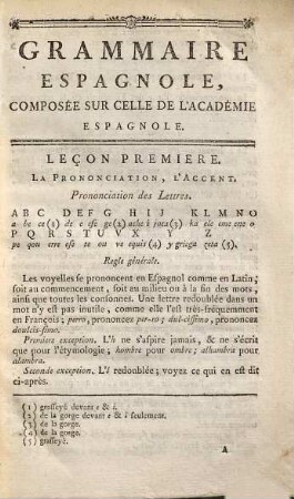 Grammaire espagnole : composée sur celle de l'Académie Espagnole