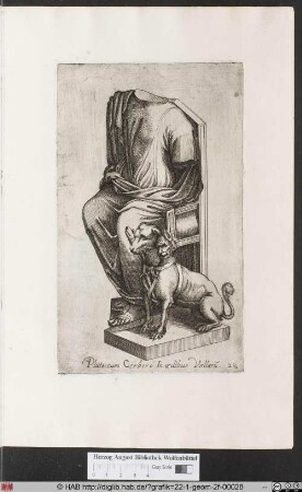 Statue des Pluton und Cerberus.