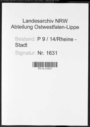 Sterberegister Standesamt Rheine-Stadt