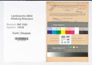 Entnazifizierung Elisabeth Kuehr, geb. 17.01.1919 (Postassistentin)