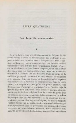 Livre quatrième. Les Libertés communales