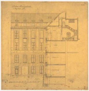 Berliner Handelsgesellschaft, Berlin Erweiterung: 1. Quergebäude: Ansicht vom Hof 1:50