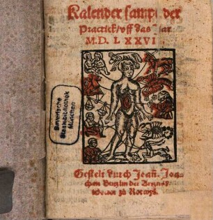 Kalender sampt der Practick vff das Jar M.D.LXXVII.