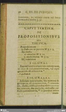 Caput Tertium. De Propositionibus Seu Thetica