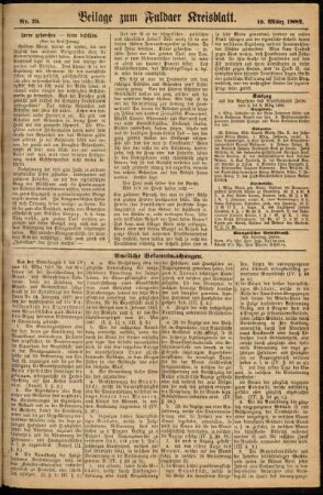 Zweite Ausgabe vom Samstag, den 10. März 1883.